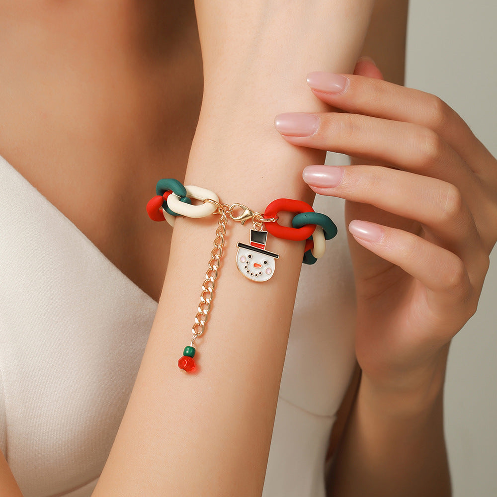 Creative Christmas Metal Chain Bracelet For Women Men Santa Claus Christmas Tree Snowflake Snowman Pearl Bangles New Year Gifts Creative Christmas Metal Chain Bracelet For Women Men Santa Claus Christmas Tree Snowflake Snowman Pearl Bangles New Year Gifts